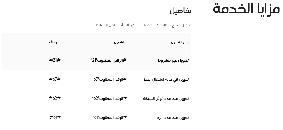 تفعيل خدمة تحويل المكالمات STC